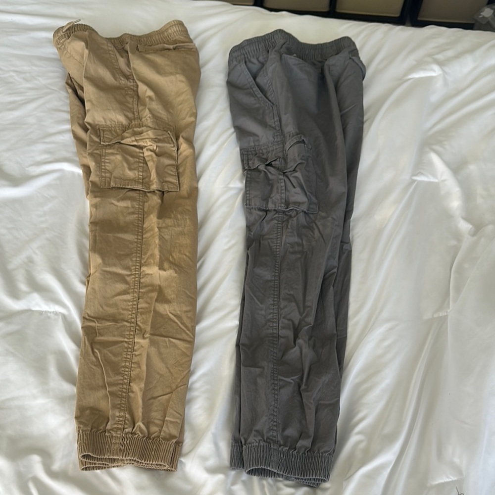 Tan and Gray Cargo Pants XXL regular for boys